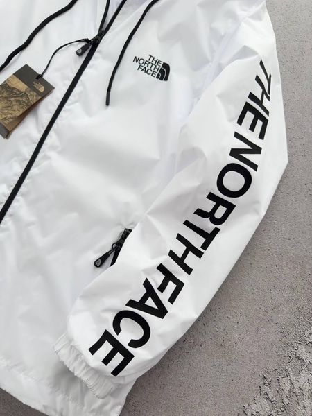 Белая мужская демисезонная&nbsp;ветровка&nbsp;плащевка Норд Фейс The North Face | S м-859 фото