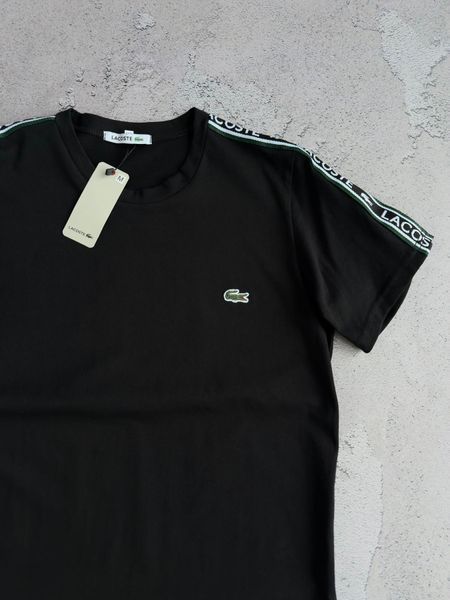 Чорна чоловіча футболка Лакоста Lacoste | S м-1694 фото
