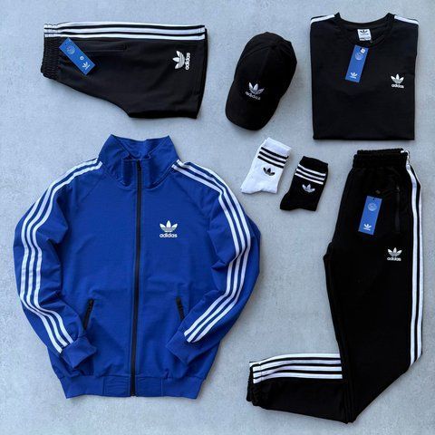 Жіночий спортивний костюм Адідас Adidas 7в1: кофта, штани, футболка, шорти, кепка та 2 пари шкарпеток | XS м-1147 фото